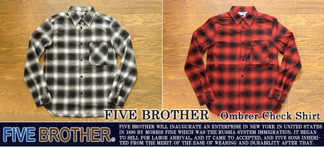 [FIVE BROTHER]ファイブブラザー-オンブレチェックシャツ