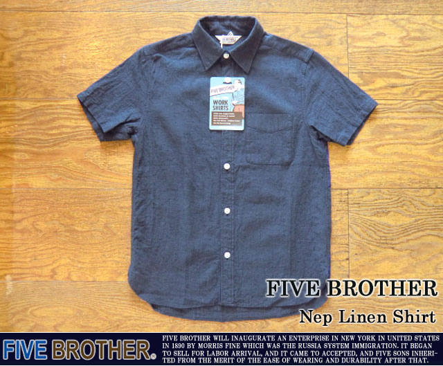 [FIVE BROTHER]ファイブブラザー-ネップリネンシャツ