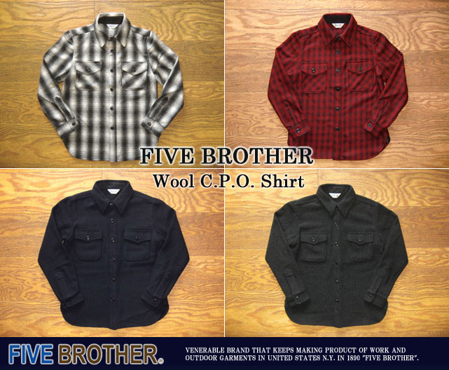 最終値下！FIVE BROTHER CPOシャツ　ファイブブラザー　ウールシャツ