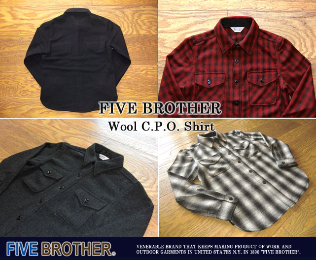 FIVE BROTHERファイブブラザー/ウールCPOシャツ/三重県松阪市チャット