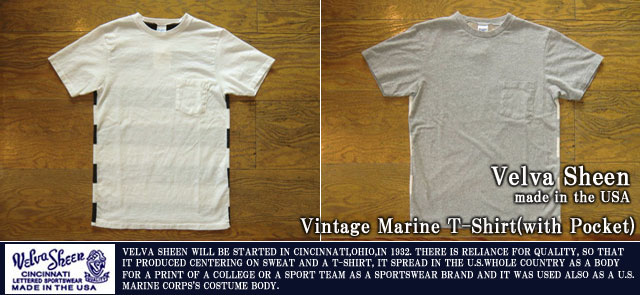 [VelvaSheen]ベルバシーン-ビンテージマリンTシャツwithポケット