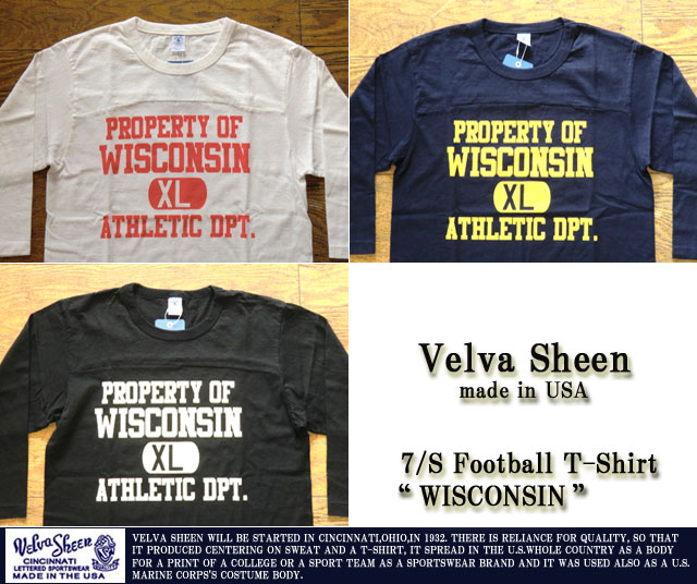 VelvaSheen]ベルバシーン-7分袖プリントフットボールTシャツ