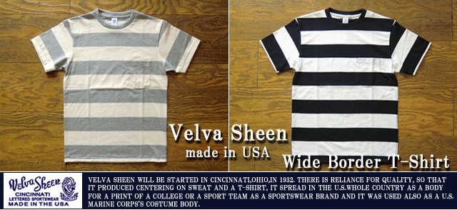 [Velva Sheen]ベルバシーン-ワイドボーダーTシャツ