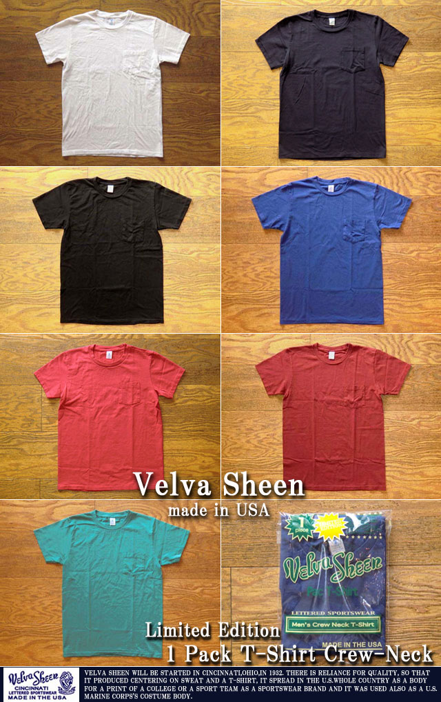 [VelvaSheen]ベルバシーン-限定1pポケットTシャツ(クルーネック)